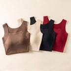 De comfort top opgevouwen in bruin, beige, zwart en wijnrood