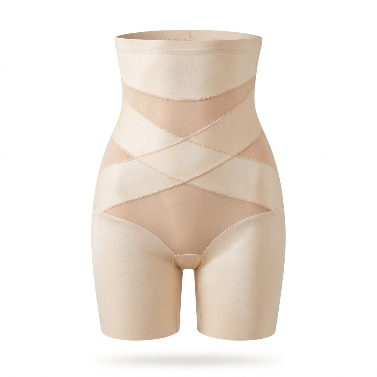 Beige postpartum shaping short los op een witte achtergrond