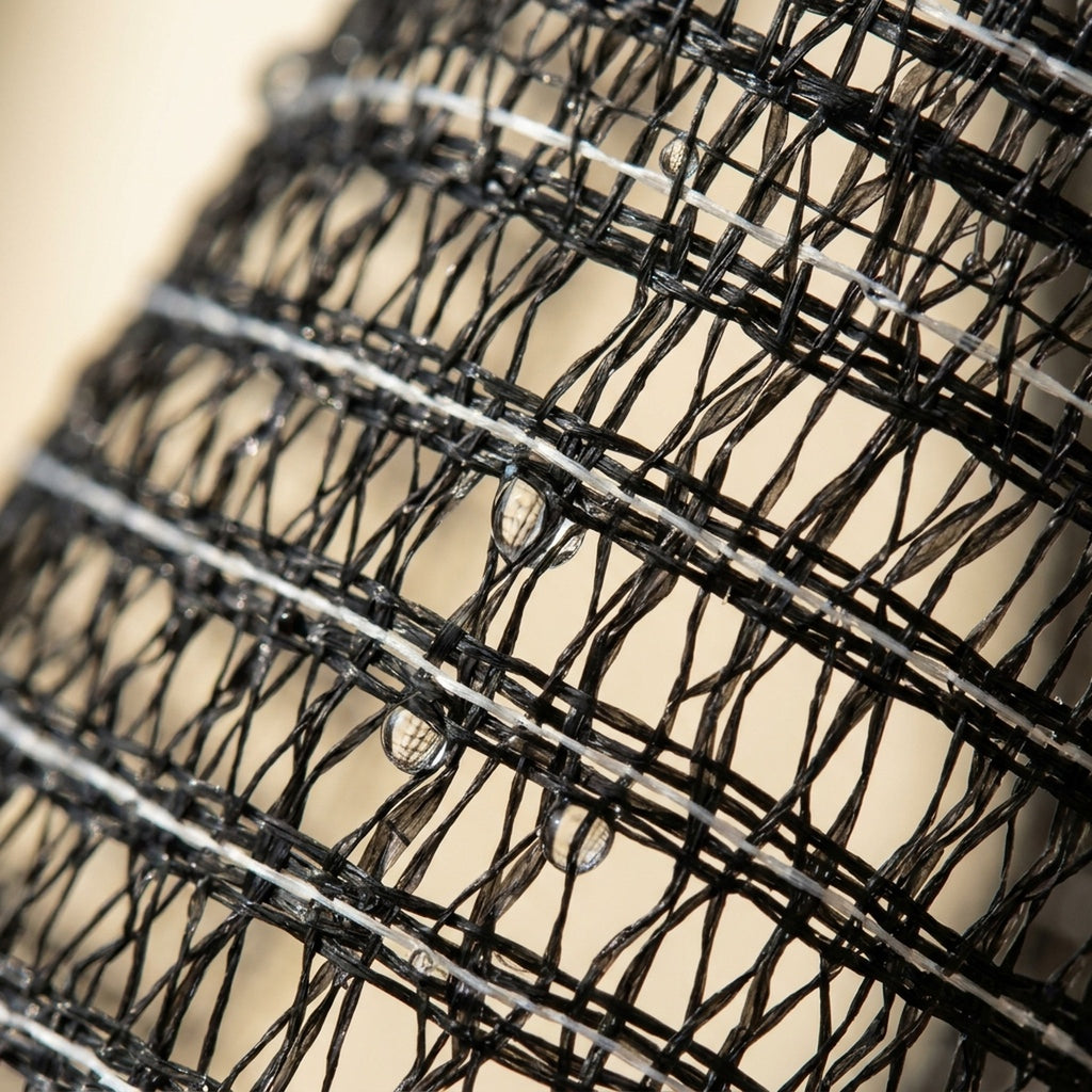 Close-up van het geribde geweven materiaal van de Japanse scrubdoek