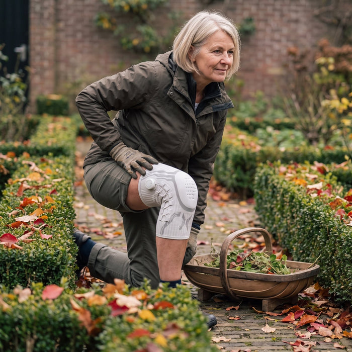 In de tuin — Knielen en weer omhoog komen
